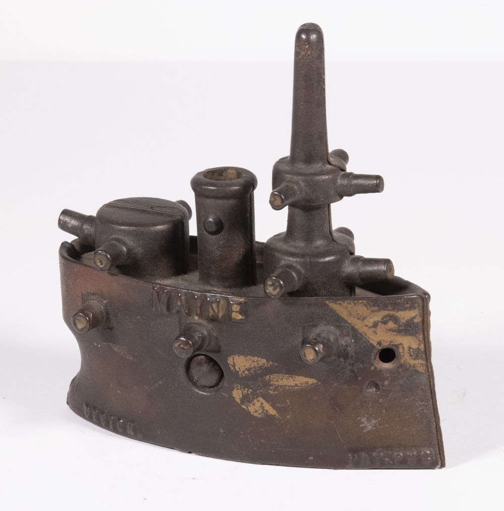 Appraisal: USS MAINE IRON STILL BANK Circa Cast Iron Bank by