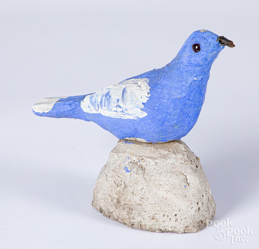 Appraisal: Pfaltzgraff cement garden bird ca Pfaltzgraff cement garden bird ca