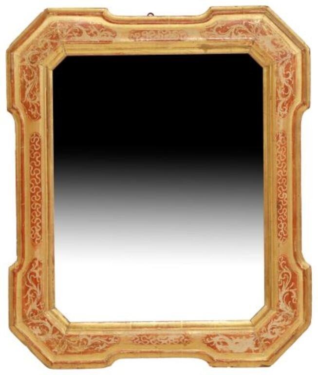 Appraisal: Italian giltwood mirror late th early th c rectangular frame