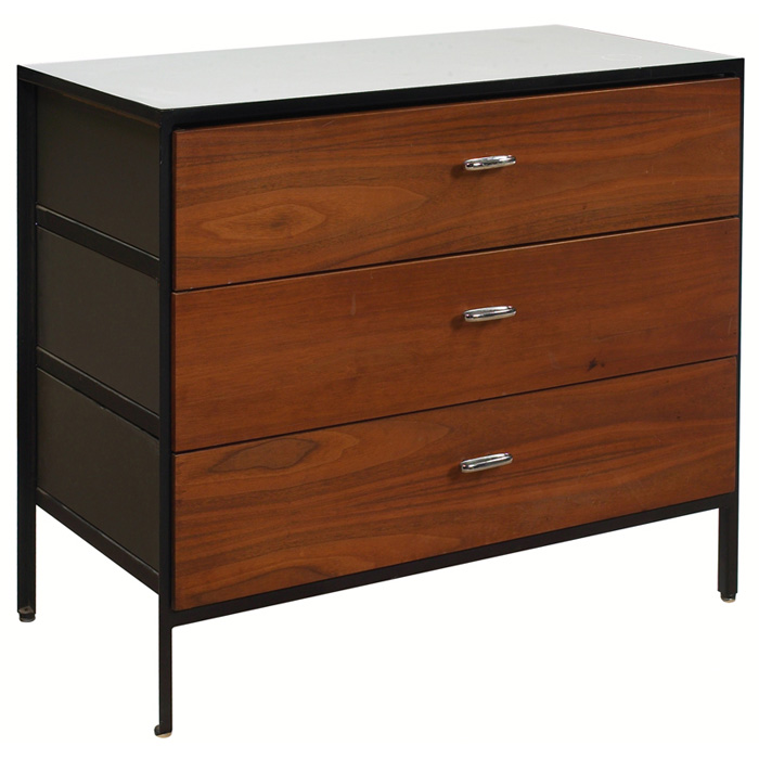 Appraisal: George Nelson Steelframe cabinet by Herman Miller three drawers black