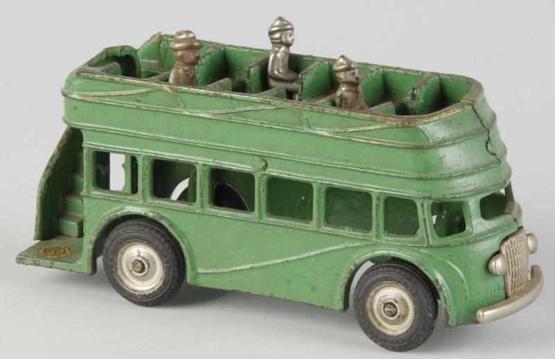 Appraisal: Cast Iron Arcade Double Decker Bus Toy Description American Black