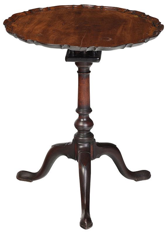 Appraisal: George II Mahogany Pie Crust Tea Table British mid th