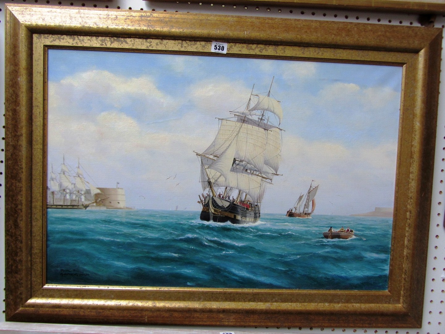 Appraisal: Philip Marchington th century Portsmouth Harbour oil on canvas signed