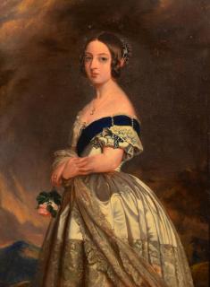 Appraisal: After F Winterhalter Queen Victoria portrait Portrait of Queen Victoria