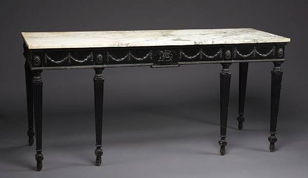 Appraisal: A George III style ebonized serving table first half th