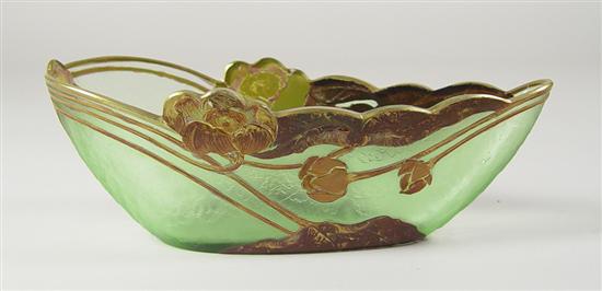 Appraisal: Daum Nancy Bowl Late th Century Frosted green ground with