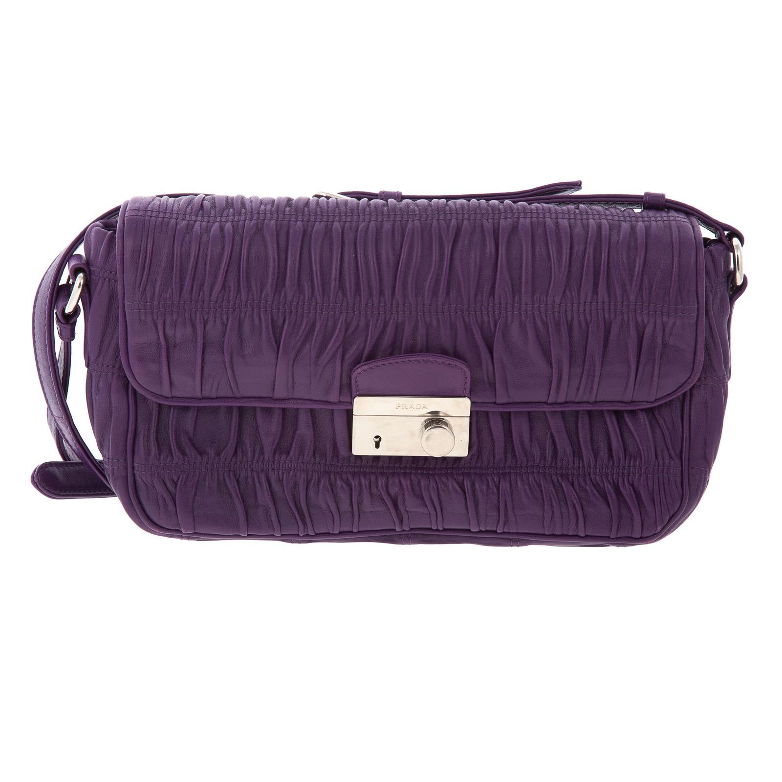 Appraisal: A PRADA GAUFRE SHOULDER BAG A violet Nappa Gaufre leather