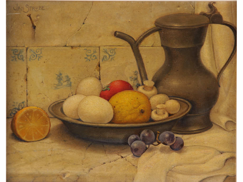 Appraisal: Jan Strube Dutch - Still Life oil on canvas signed