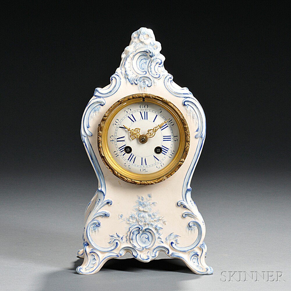 Appraisal: French China Case Shelf Clock Paris c with -in porcelain