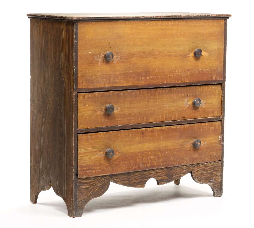 Appraisal: AMERICAN DECORATED MULE CHEST First half th century poplar and