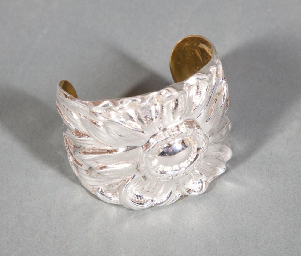 Appraisal: Galmer Daisy Sterling Silver Repousse Cuff Bracelet New York of