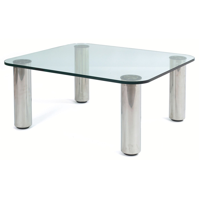 Appraisal: Marco Zanuso coffee table by Zanotta c square glass top