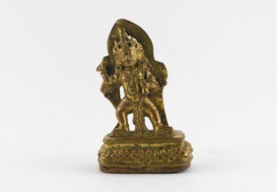 Appraisal: A small Tibetan gilt copper figure of Candavajrapani standing on