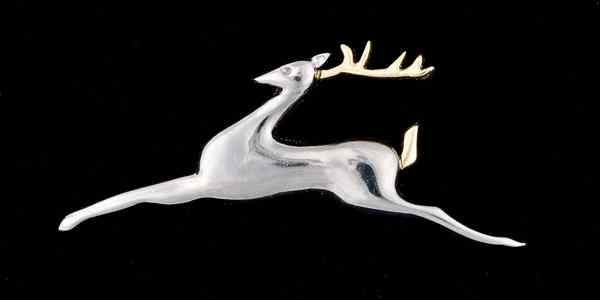 Appraisal: Mexican Silver Deer Pin A running deer in two toned