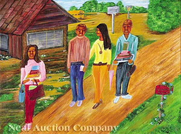 Appraisal: Billie Stroud American Louisiana b Cane River School Children acrylic