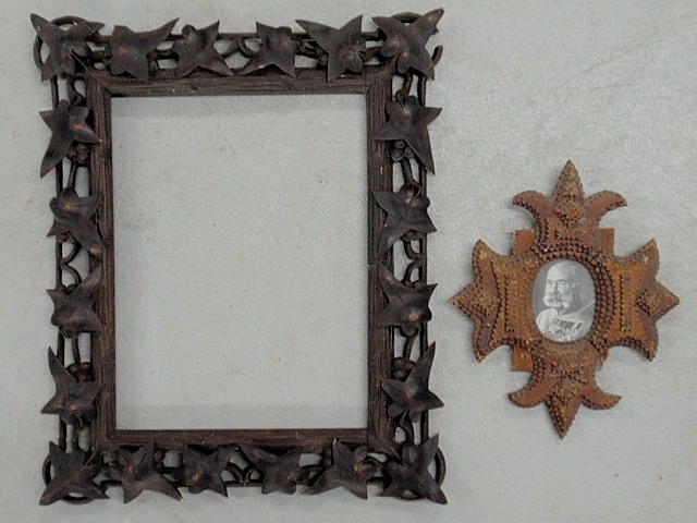 Appraisal: Black Forest carved picture frame late th c and a