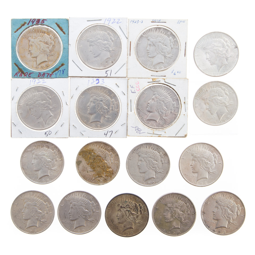 Appraisal: US Peace Dollars Peace Dollars with some better coins -