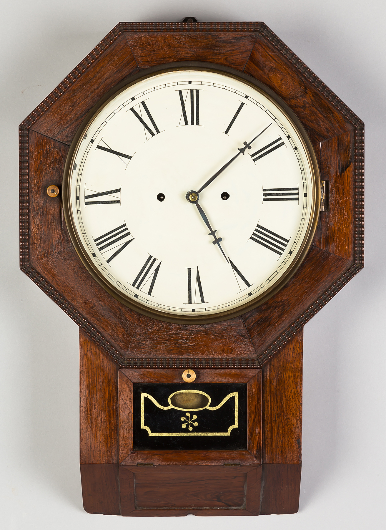 Appraisal: Atkins Clock Co Wall Clock Rosewood case with ripple molding