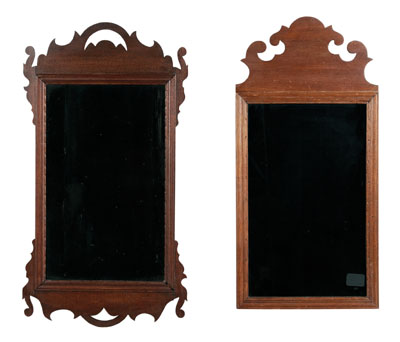 Appraisal: Two Chippendale Looking Glasses both possibly American th century mahogany