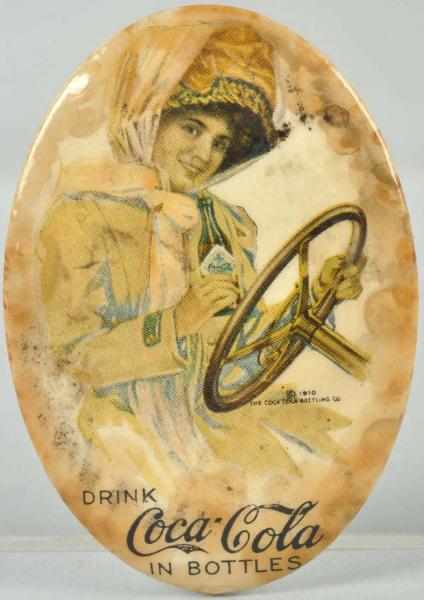 Appraisal: Very Scarce Coca-Cola Motor Girl Pocket Mirror A good bit