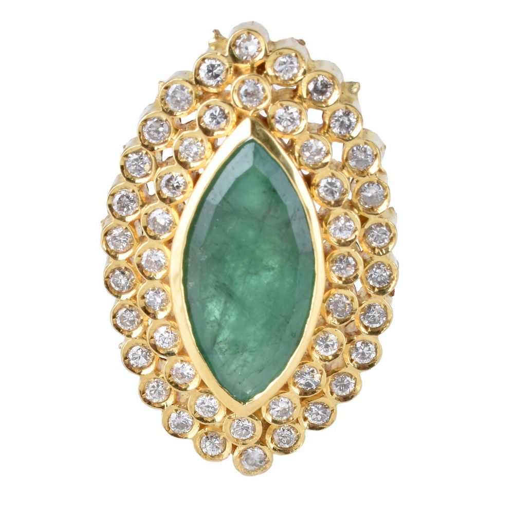 Appraisal: Emerald Dimond and K Fragment Marquise Cut Emerald Round Cut