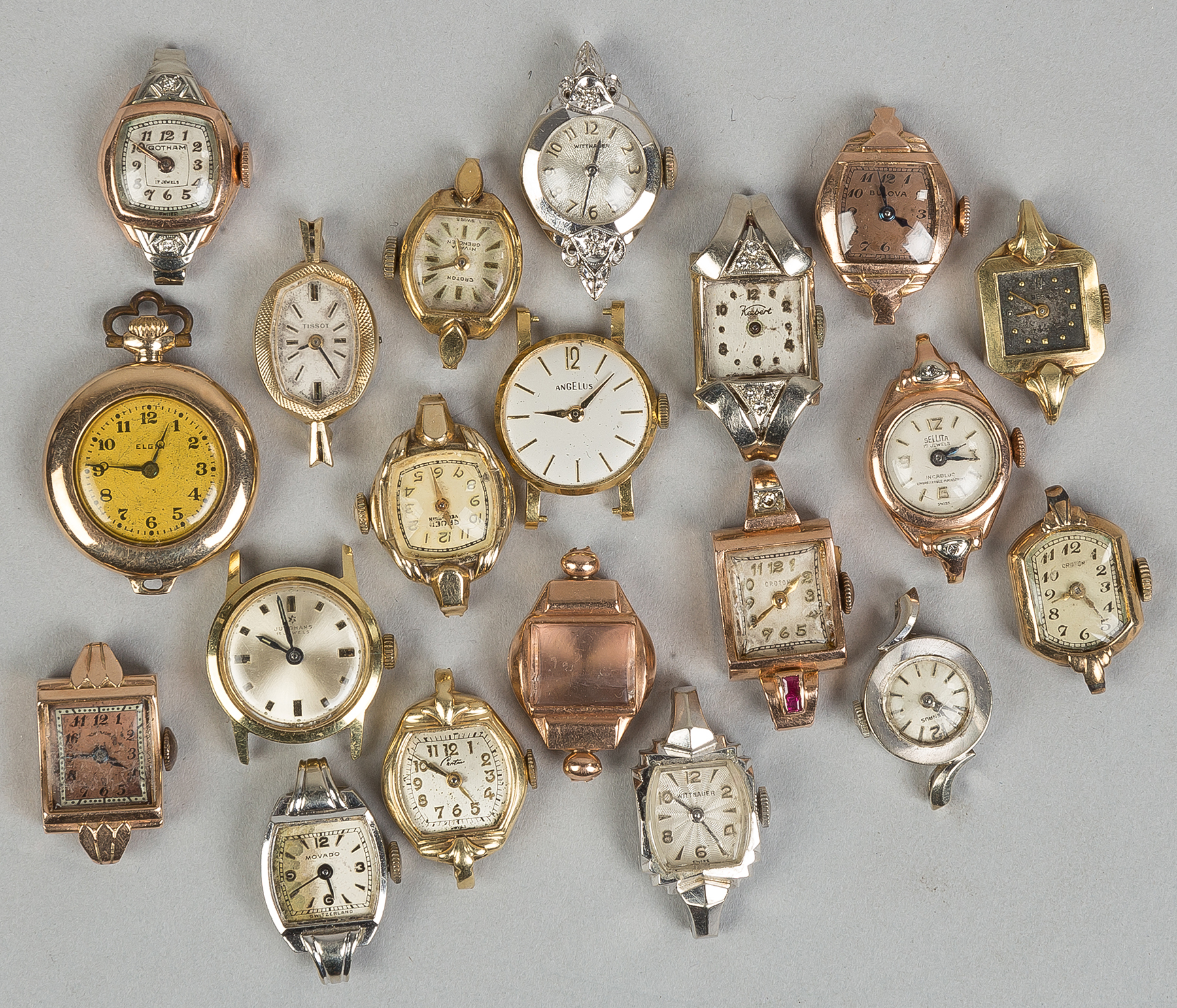 Appraisal: Group Vintage k Gold Ladies Watches One k gold