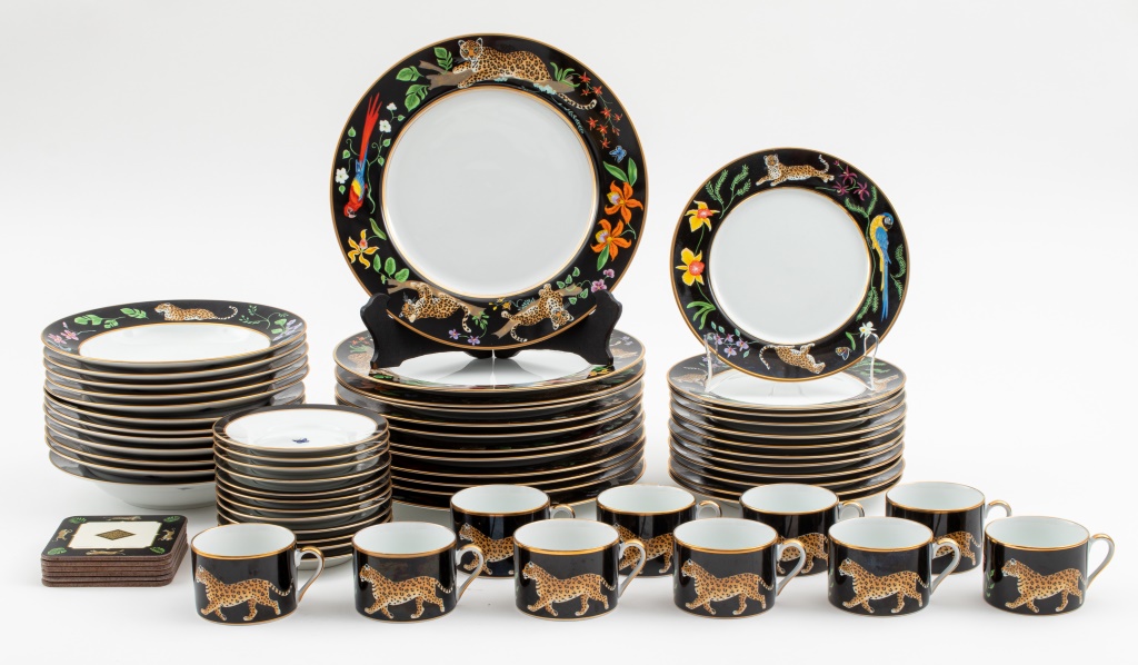 Appraisal: LYNN CHASE JAGUAR JUNGLE DINNER SERVICE Lynn Chase American XX-XXI