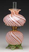 Appraisal: RARE OPALESCENT MINI LAMP S - similar Apricot colored glass