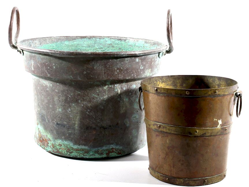 Appraisal: Set of Late th Century Copper Trade Buckets Included in