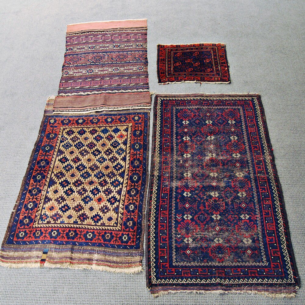 Appraisal: Four Baluch Rugs Northeast Persia late th early th century