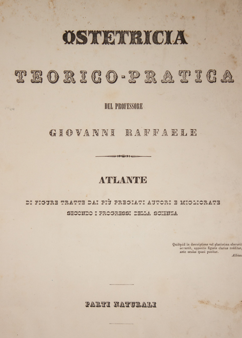 Appraisal: Medicine Italian plate volume on obstetrics G Rafaelle Ostetricia Teorico-Pratica