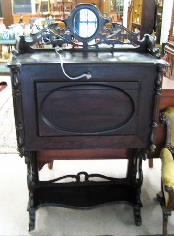 Appraisal: VICTORIAN ROSEWOOD FALL-FRONT WRITING DESK ON STAND American th century