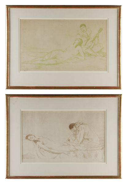 Appraisal: Albert Sterner NY - Two Lithographs the first titled L'Amour