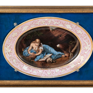 Appraisal: A Continental Porcelain Plaque Depicting The Penitent Magdalene after Pompeo