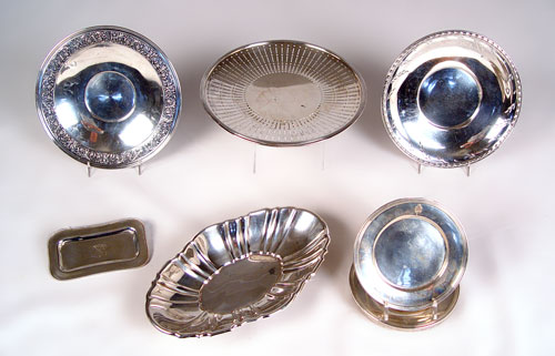 Appraisal: PIECE ESTATE STERLING PLATES AND BOWL LOT To include Manchester