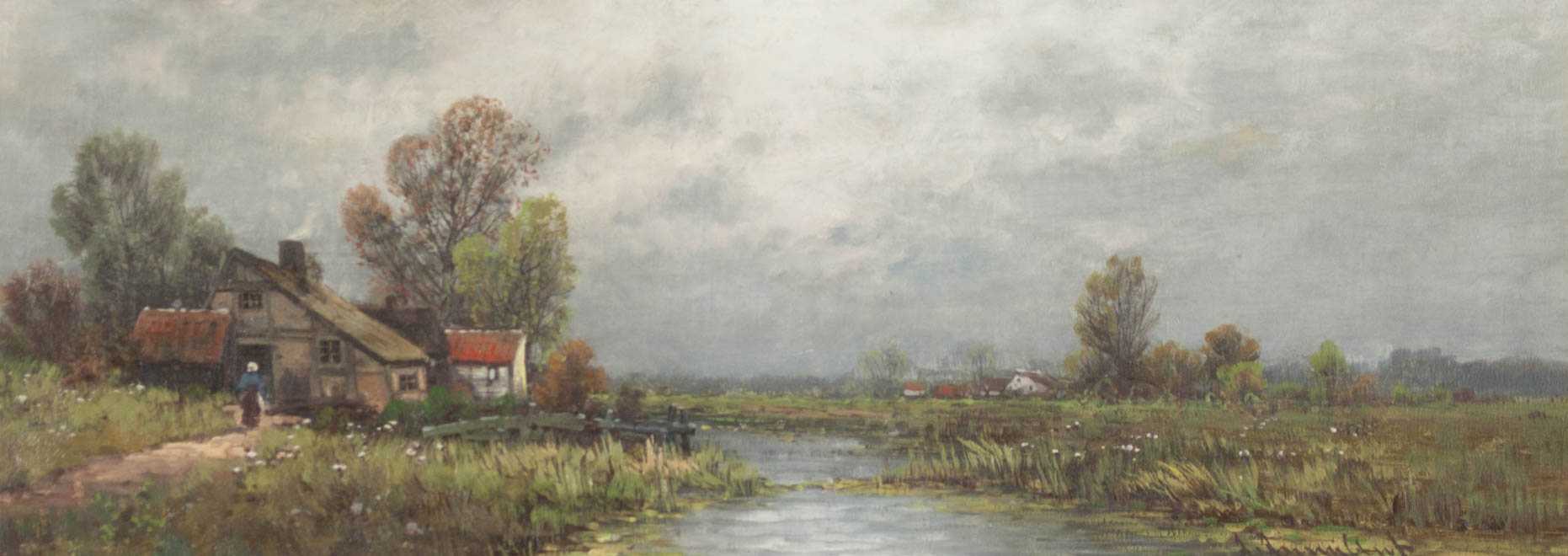 Appraisal: JOHANN JUNGBLUT OIL ON CANVAS Germany - River landscape with