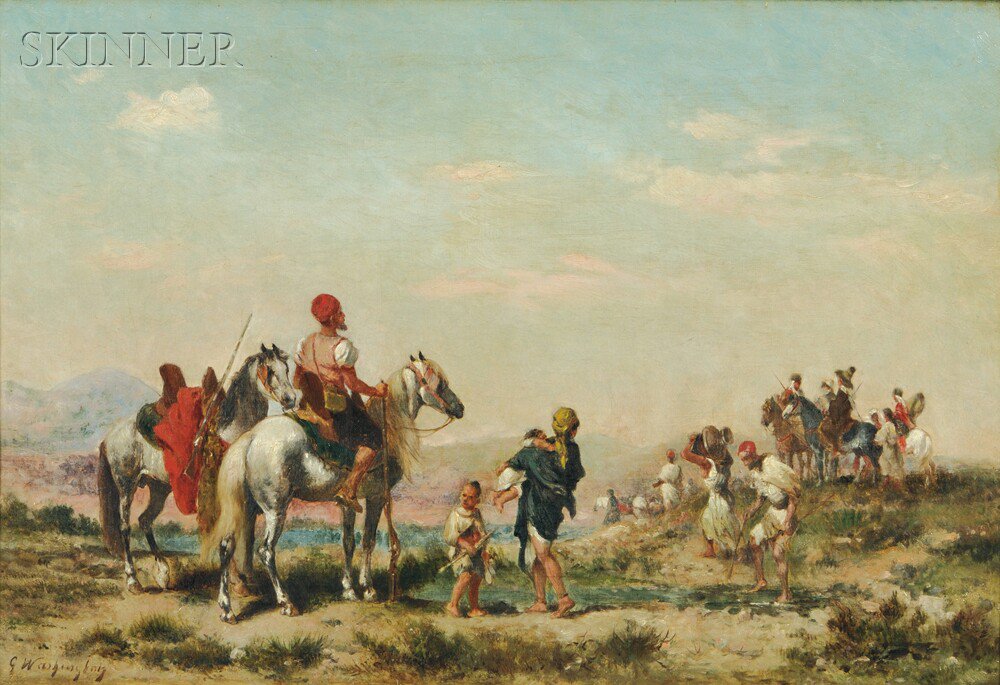 Appraisal: Georges Washington French - Turkish Cavalry Taking Leave of Their