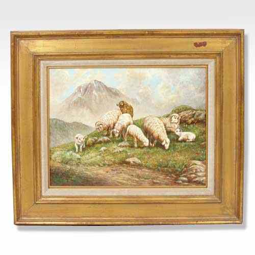 Appraisal: Valentina Wargo Russian - Grazing Lambs oil on board signed