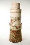 Appraisal: HAT BOXES - Five late th-early th c wallpaper covered