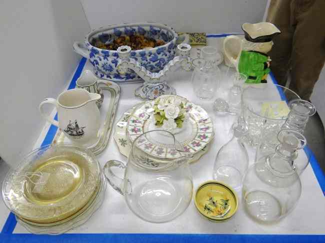 Appraisal: Misc lot including Coalport basket of flowers Quimper dish Spode