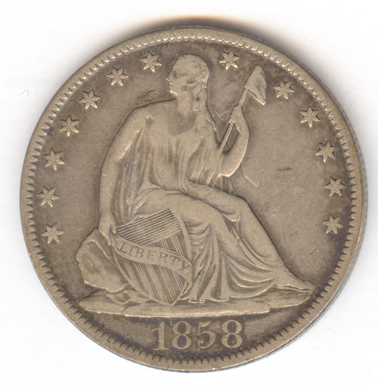 Appraisal: O U S SEATED LIBERTY HALF DOLLAR Estate coin Condition