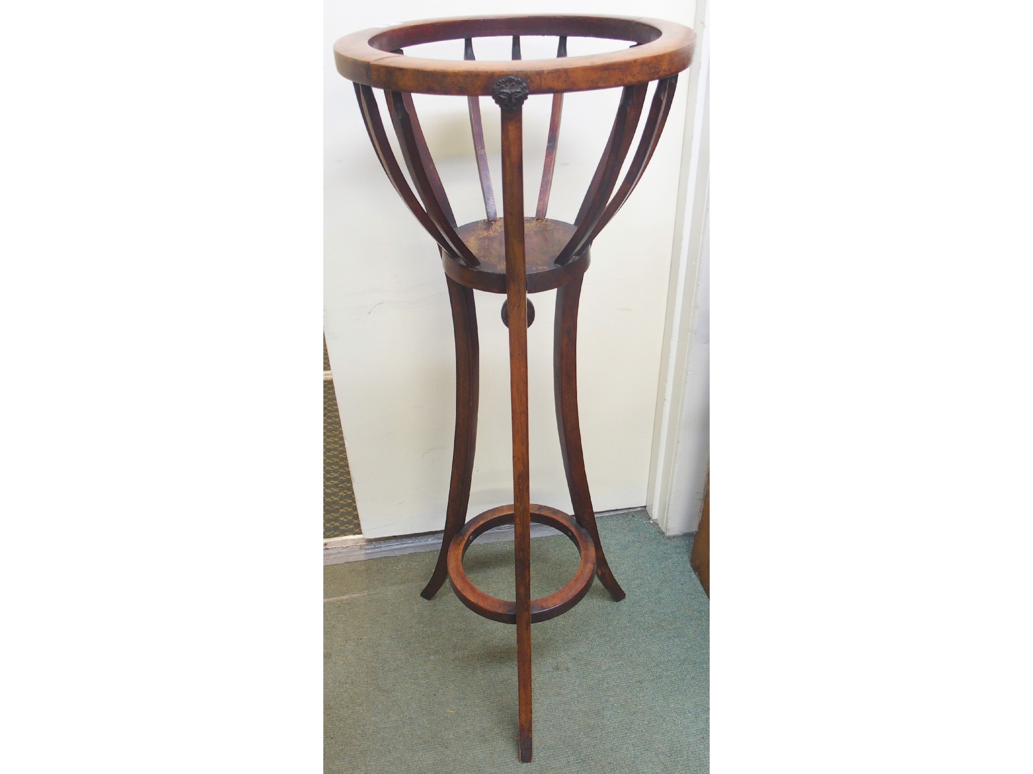 Appraisal: A mahogany plant stand