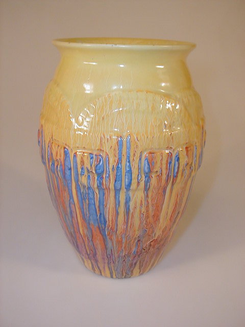 Appraisal: A Clarice Cliff Delecia baluster vase the blue and orange