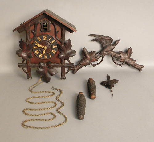 Appraisal: Black Forest carved cuckoo clock late th c h