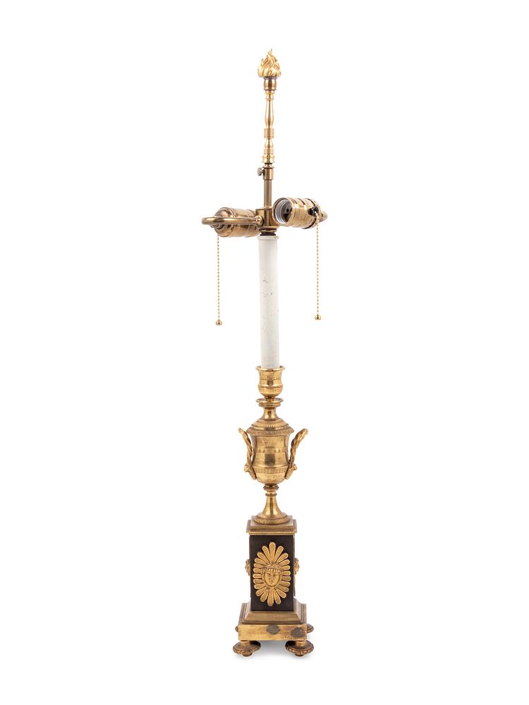 Appraisal: An Empire Gilt Bronze Table Lamp An Empire Gilt Bronze