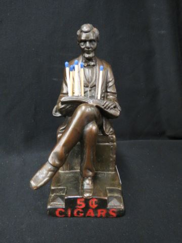 Appraisal: Abraham Lincoln Cigar Store Counter Match Holder Cigars cents with