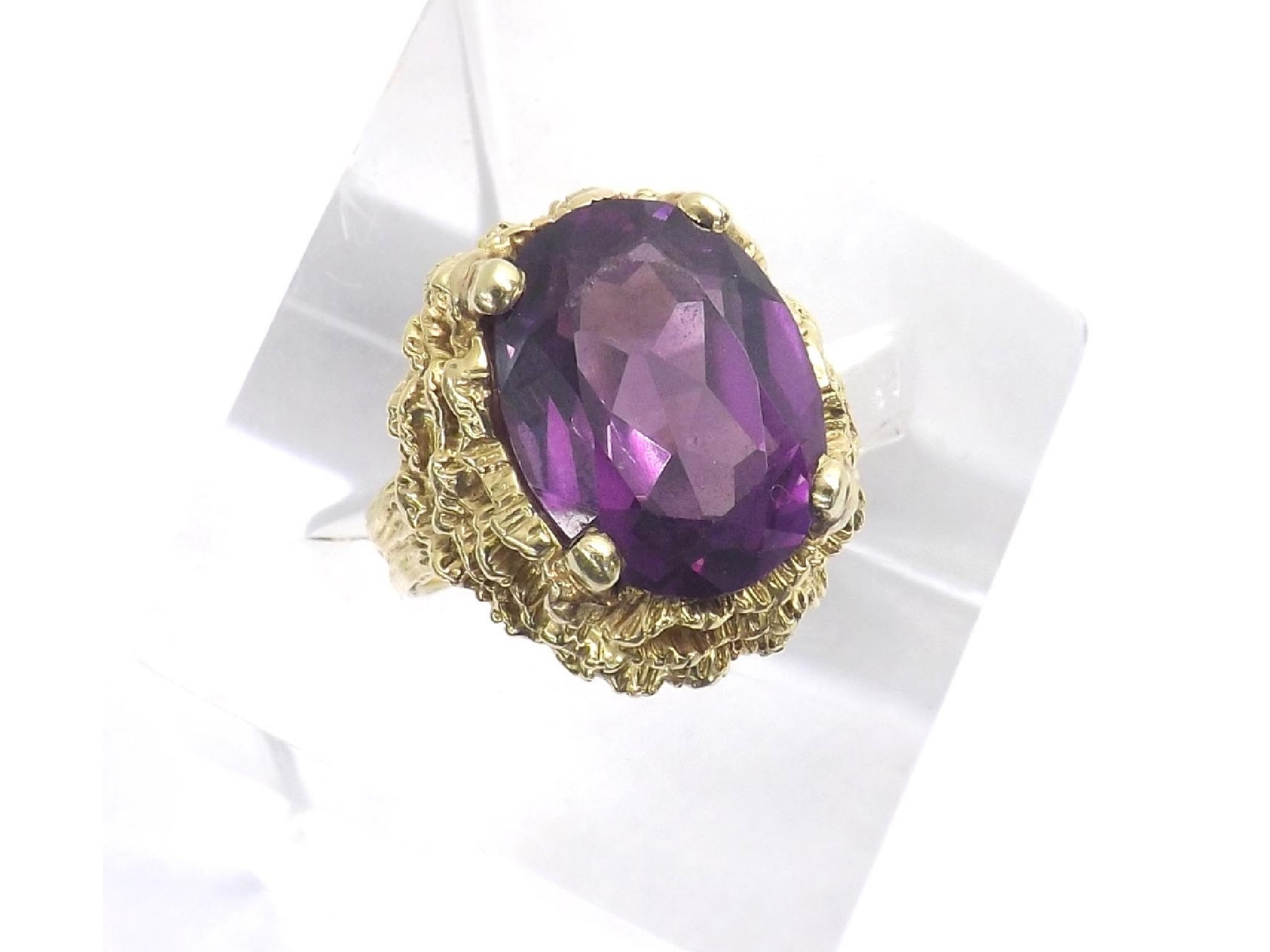 Appraisal: ct large amethyst stone set ring gm ring size M-