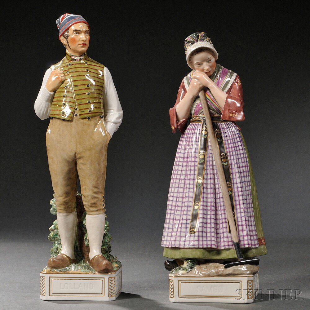 Appraisal: Two Royal Copenhagen Porcelain Figures Denmark th century each polychrome