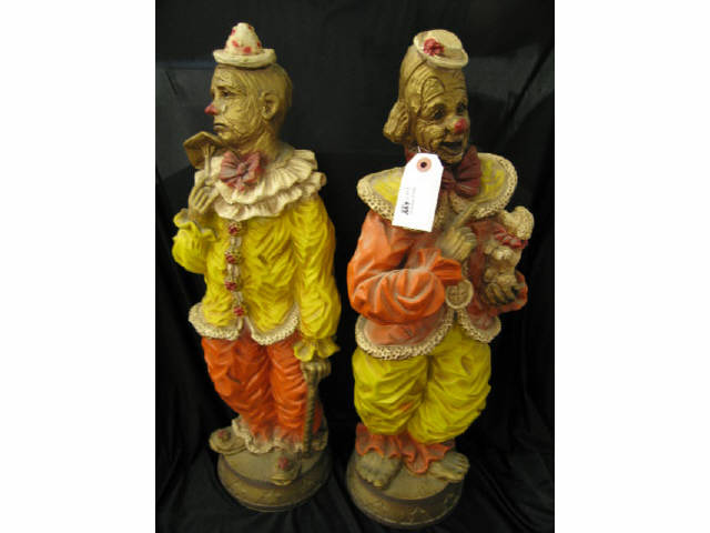 Appraisal: Pair of Carnival Chalkware Clown Figurines