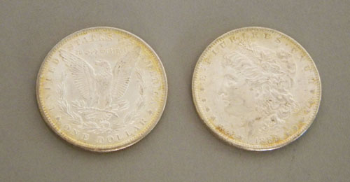 Appraisal: Thirteen silver dollars to include eight Morgan and five Peace